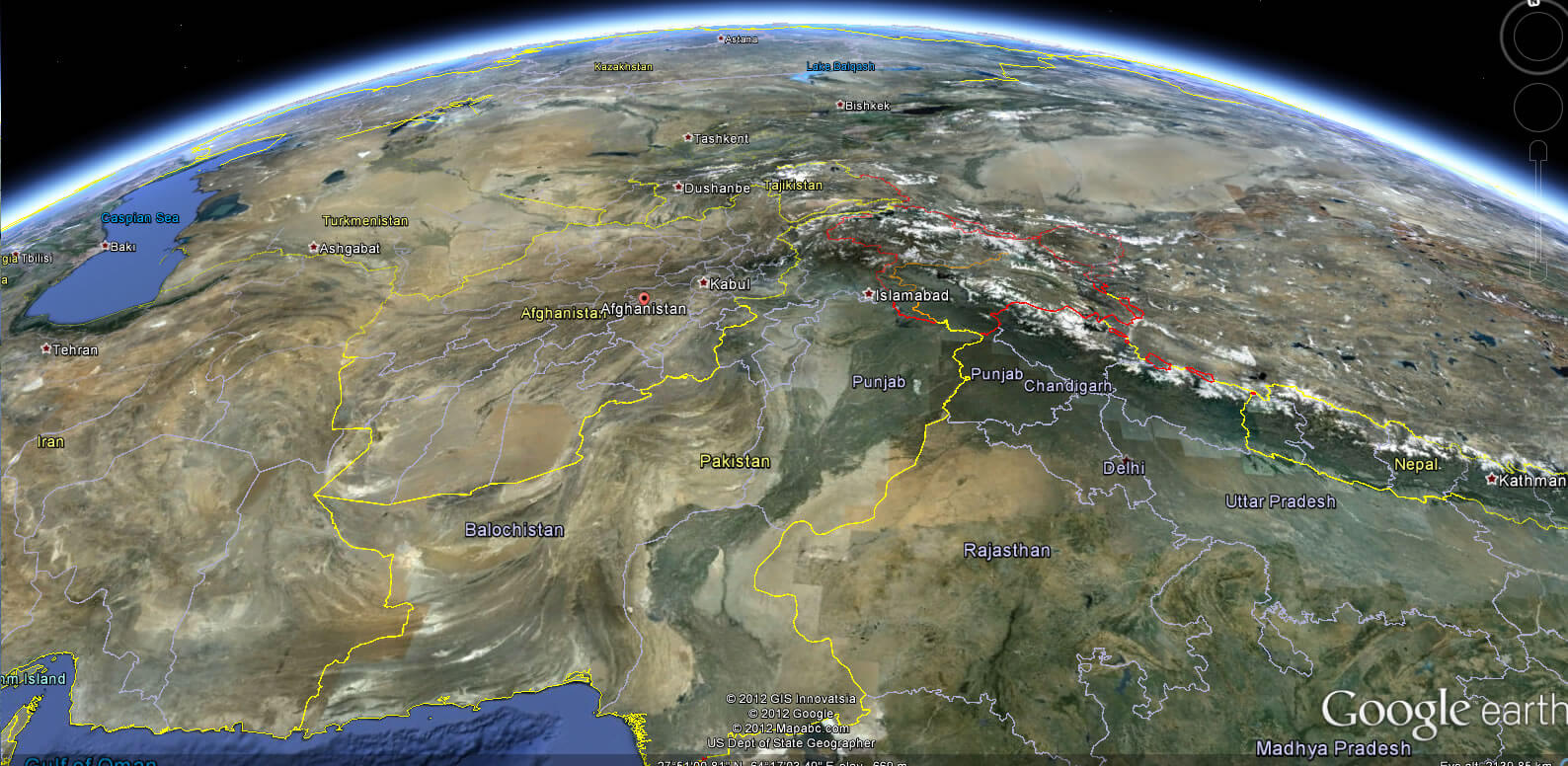 Afghanistan Erde Map